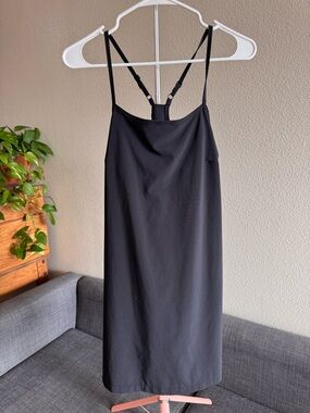 all in motion Black Slip Mini Dress with Adjustable Straps and built in shorts